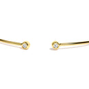 10K Yellow Gold plated Sterling Silver Lab Grown Diamond Accent Bezel Cuff Bangle Bracelet-2