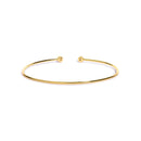 10K Yellow Gold plated Sterling Silver Lab Grown Diamond Accent Bezel Cuff Bangle Bracelet-3