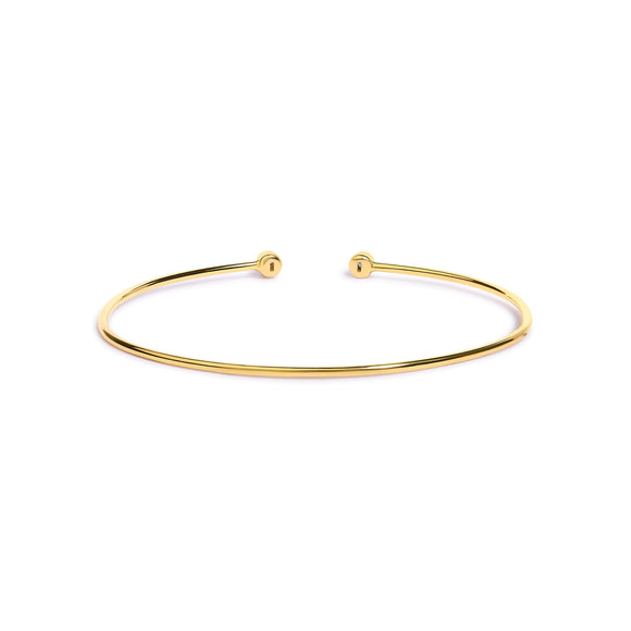 10K Yellow Gold plated Sterling Silver Lab Grown Diamond Accent Bezel Cuff Bangle Bracelet