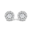 10K White Gold 1 1/2 Cttw Lab Grown Diamond Halo Stud Earrings-1