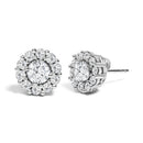 10K White Gold 1 1/2 Cttw Lab Grown Diamond Halo Stud Earrings-2