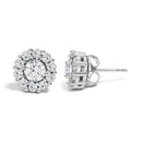 10K White Gold 1 1/2 Cttw Lab Grown Diamond Halo Stud Earrings-3
