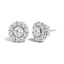 10K White Gold 3.0 Cttw Lab Grown Diamond Halo Stud Earrings-2