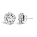 10K White Gold 3.0 Cttw Lab Grown Diamond Halo Stud Earrings-3