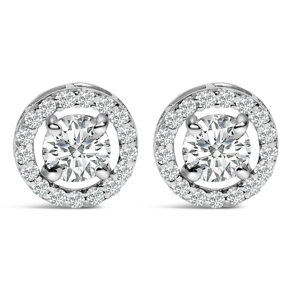 Men's 14K White Gold 1 3/4 Cttw Lab Grown Diamond Halo Cufflink
