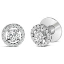Men's 14K White Gold 1 3/4 Cttw Lab Grown Diamond Halo Cufflink-2