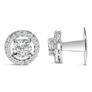 Men's 14K White Gold 1 3/4 Cttw Lab Grown Diamond Halo Cufflink-3