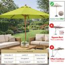 9ft Market Patio Umbrella 8 Rib Replacement Canopy Avocado Lime Green-5