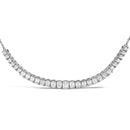 14K White Gold Lab Grown Diamond 5.0 Cttw Emerald Cut Station Necklace-2