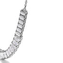 14K White Gold Lab Grown Diamond 5.0 Cttw Emerald Cut Station Necklace-3