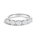 14K White Gold 1 1/4 Cttw Lab Grown Oval East West Band Ring-1