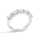 14K White Gold 1 1/4 Cttw Lab Grown Oval East West Band Ring-3