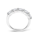 14K White Gold 1 1/4 Cttw Lab Grown Oval East West Band Ring-5
