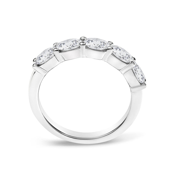 14K White Gold 1 1/4 Cttw Lab Grown Oval East West Band Ring