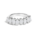 14K White Gold 1 2/3 Cttw Lab Grown Pear Diamond Band Ring Bezel Setting-1