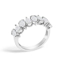 14K White Gold 1 2/3 Cttw Lab Grown Pear Diamond Band Ring Bezel Setting-3
