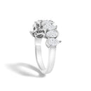 14K White Gold 1 2/3 Cttw Lab Grown Pear Diamond Band Ring Bezel Setting-4