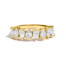 14K White Gold 1 2/3 Cttw Lab Grown Pear Diamond Band Ring Bezel Setting-6