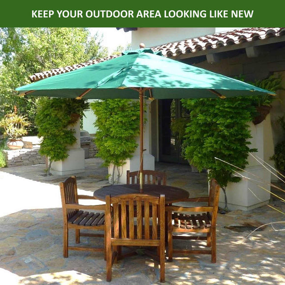11ft Market Patio Umbrella Double-Vented 8 Rib Replacement Canopy Hunter Green