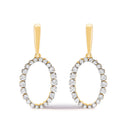 14K Yellow Gold Graduating 1/2 Cttw Diamond Oval Dangle Earrings-1