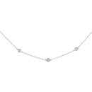14K White Gold 1/2 Cttw Bezel Set Diamond Station Necklace-1