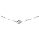 14K White Gold 1/2 Cttw Bezel Set Diamond Station Necklace-2