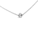 14K White Gold 1/2 Cttw Bezel Set Diamond Station Necklace-3