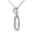 14K White Gold Diamond Accent Paperclip Pendant Necklace-3