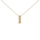 14K Yellow Gold Bezel Set 1/7 Cttw Diamond Vertical Bar Pendant Necklace-2