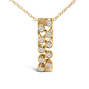 14K Yellow Gold Bezel Set 1/7 Cttw Diamond Vertical Bar Pendant Necklace-1