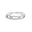 14K White Gold 1/4 Cttw Diamond Paper Clip Ring-1