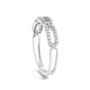 14K White Gold 1/4 Cttw Diamond Paper Clip Ring-4