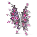 18K White Gold 1.00 Cttw Diamond, Ruby  Sapphire, and Amethyst Mixed Gemstone Butterfly Brooch Pin (G-H Color, VS1-VS2 Clarity)-6