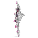 18K White Gold 1.00 Cttw Diamond, Ruby  Sapphire, and Amethyst Mixed Gemstone Butterfly Brooch Pin (G-H Color, VS1-VS2 Clarity)-7