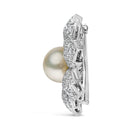 18K White Gold 2 3/4 Cttw Diamond and 12.5 MM Cultured Freshwater Pearl Floral Brooch Pin (G-H Color, VS1-VS2 Clarity)-11