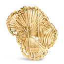 18K Yellow Gold 2 1/3 Cttw Diamond, Sapphire, and Emerald Sculpted Petal Brooch Pin (G-H Color, VS1-VS2 Clarity)-12