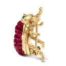 18K Yellow Gold 3/8 Cttw Diamond and 6 3/4 Cttw Red Ruby Bumblebee Brooch Pin (F-G Color, VS2-SI1 Clarity)-5