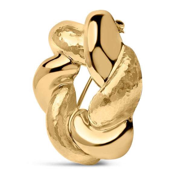 18K Yellow Gold Sculpted Knot Brooch