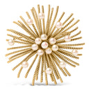 18K Yellow Gold Cultured Freshwater Pearl Starburst Brooch Pin-1