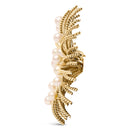 18K Yellow Gold Cultured Freshwater Pearl Starburst Brooch Pin-3
