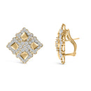 18K Yellow Gold Diamond 5 1/5 Cttw Geometric Cluster Stud Earrings-3