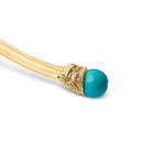 18K Yellow Gold Sculpted Collar Necklace with Turquoise Cabochon Ends-3