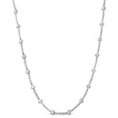14K White Gold 1.0 Cttw Diamond Flower and Bar Station Necklace-1