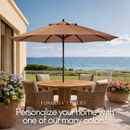 9ft Market Patio Umbrella 8 Rib Replacement Canopy Mocha Mousse-8