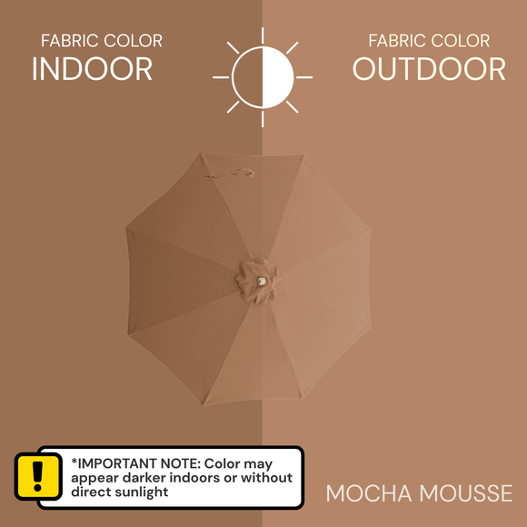 9ft Market Patio Umbrella 8 Rib Replacement Canopy Mocha Mousse