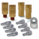 Industrial Quick Connect Air Fittings | Plug & Coupler Kit - 1/4" NPT (Set of 12)-1