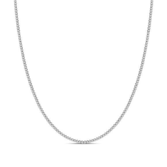14K White Gold 3.0 Cttw Diamond Tennis Necklace