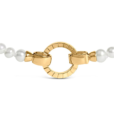 18K Yellow Gold Vermeil Pearl Strand Infinity Necklace - 0