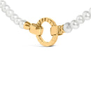 18K Yellow Gold Vermeil Pearl Strand Infinity Necklace-3