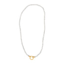 18K Yellow Gold Vermeil Pearl Strand Infinity Necklace-4